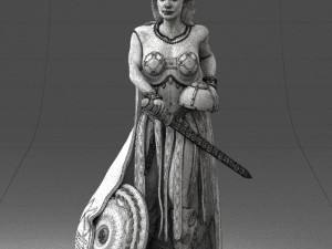 woman in warrior costume 0067 3D Модель