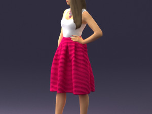 woman in pink 0072 Modèle 3D