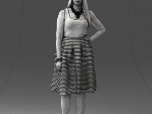 woman in pink 0072 3d print ready 3Dプリントモデル