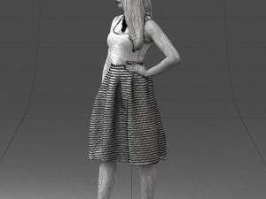 woman in pink 0072 3d print ready 3Dプリントモデル