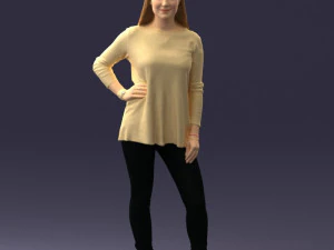 000408 Casual Redhead Woman 3D Model