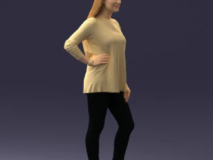 000408 Casual Redhead Woman 3D Model