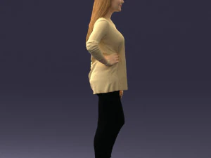 000408 Casual Redhead Woman 3D Model