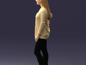 000408 Casual Redhead Woman 3D Model