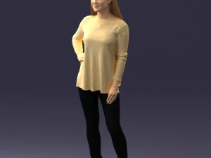 000408 Casual Redhead Woman 3D Model