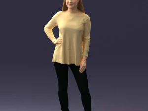 000408 Casual Redhead Woman 3D Model