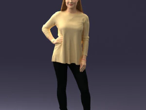 000408 Casual Redhead Woman 3D Model