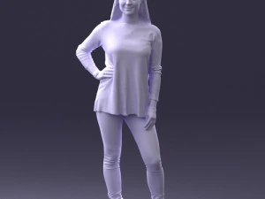 000408 Casual Redhead Woman 3D Model