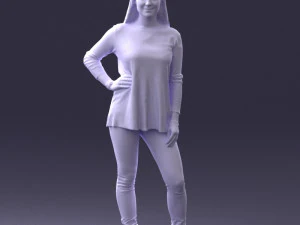 000408 Casual Redhead Woman 3D Model