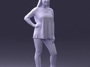 000408 Casual Redhead Woman 3D Model