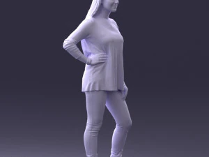 000408 Casual Redhead Woman 3D Model