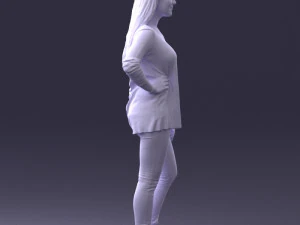 000408 Casual Redhead Woman 3D Model