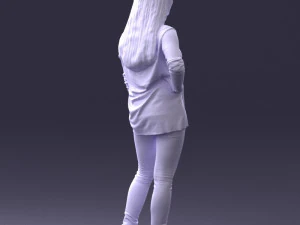000408 Casual Redhead Woman 3D Model
