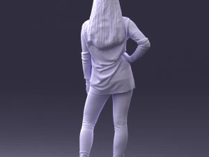 000408 Casual Redhead Woman 3D Model