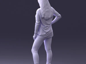 000408 Casual Redhead Woman 3D Model