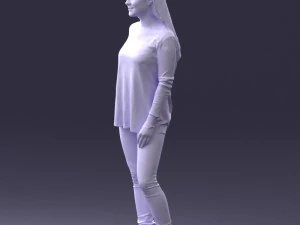 000408 Casual Redhead Woman 3D Model