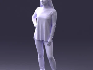 000408 Casual Redhead Woman 3D Model