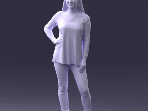 000408 Casual Redhead Woman 3D Model