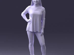 000408 Casual Redhead Woman 3D Model