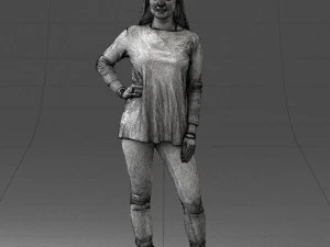 000408 Casual Redhead Woman 3D Model