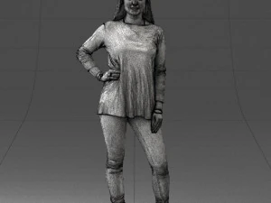 000408 Casual Redhead Woman 3D Model