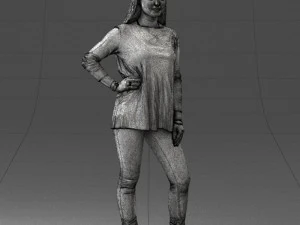 000408 Casual Redhead Woman 3D Model