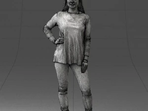 000408 Casual Redhead Woman 3D Model