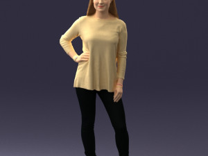 woman in sweater 0073 3d print ready Modello di stampa 3D