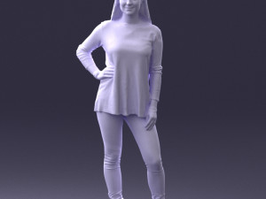 woman in sweater 0073 3d print ready Modello di stampa 3D