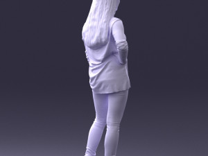 woman in sweater 0073 3d print ready Modello di stampa 3D