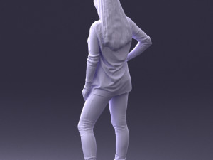 woman in sweater 0073 3d print ready Modello di stampa 3D
