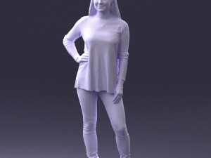 woman in sweater 0073 3d print ready Modello di stampa 3D