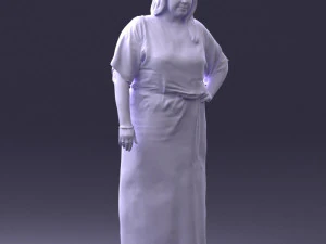 000409 Beauty Confident Woman in Red Floral Dress 3dp 3D Print Model