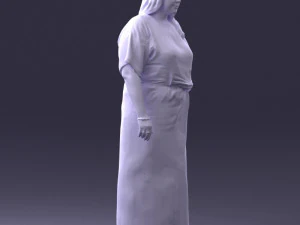 000409 Beauty Confident Woman in Red Floral Dress 3dp 3D Print Model