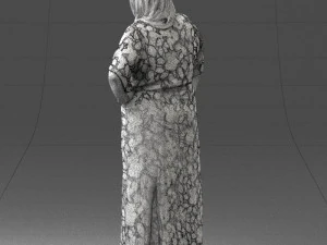 000409 Beauty Confident Woman in Red Floral Dress 3dp 3D Print Model