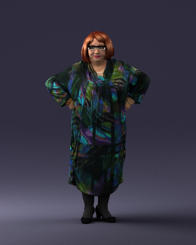 fat woman in colorful clothes 0076 3Dモデル .c4d .max .obj .3ds .fbx .stl .blend 