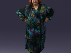 000410 Elderly Woman Character in Pattern Dress 3dp 3D Print Model