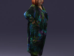 000410 Elderly Woman Character in Pattern Dress 3dp 3D Print Model