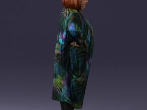 000410 Elderly Woman Character in Pattern Dress 3dp 3D Print Model