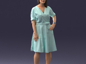 woman in blue dress 0077 3D मॉडल