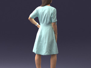 woman in blue dress 0077 3D मॉडल