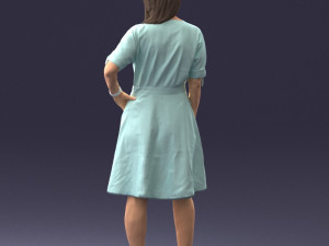 woman in blue dress 0077 3D मॉडल