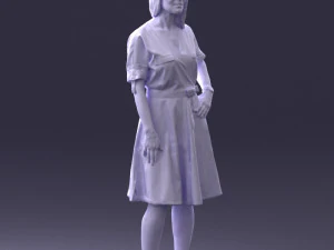 000411 Realistic Woman Character Full Body Scan 3D Model