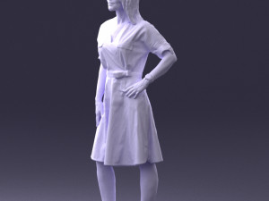 woman in blue dress 0077 3D मॉडल