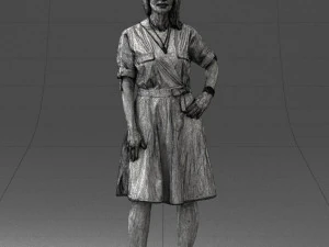 000411 Realistic Woman Character Full Body Scan 3D Model