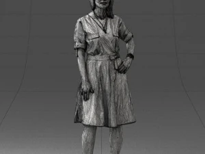 000411 Realistic Woman Character Full Body Scan 3D Model