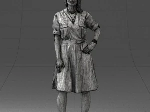 000411 Realistic Woman Character Full Body Scan 3D Model