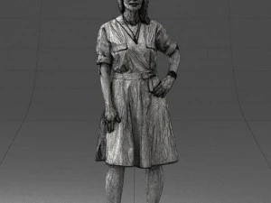 000411 Realistic Woman Character Full Body Scan 3D Model