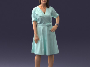 woman in blue dress 0077 3d print ready 3D Print Model