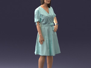 woman in blue dress 0077 3d print ready 3D Принт Модель